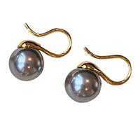 One Pair Of Women'S Earrings, S925 Sterling Silver High Heeled Pearl Adornments, Austrian Pearl, Singular Design, Protected For Reactive Skin, Assorted Sizes