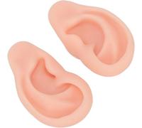 One Pair Useful Silicone Human Ear Model Realistic Ear Piercing Practice Model Practice Soft Rubber Fake Ear Simulation Ear Model for Piercing Practice, Earrings Jewelry