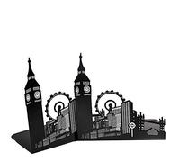 One Pair Vintage Fashion European Architecture Style Thickening Iron Library School Office Home Study Metal Bookends Book End (London Big Ben)