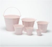 One Pale Pink 10cm (4") High Metal Bucket - Pot - Planter for Sweet Tree Kits, Plants, Favours, Storage (R003)