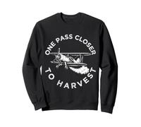 One Pass Closer To Harvest Crop Dusting Aviation Sweatshirt