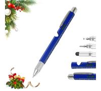 One Pen Nine Functions -Christmas Gifts for Men, 9 in 1 Multitool Pen with LED Light, Cool Gadgets, Stocking Stuffers Gifts for Men, White Elephant Gifts for Adults, Mens Stocking Stuffers (Blue)