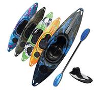 One Person White Water Tourer Sit In Kayak Starter Pack - Great for White Water and Surf - Black & Blue - Outdoor Use Only - Adjustable Backrest and Footrest - Storage Hatch - RIBER