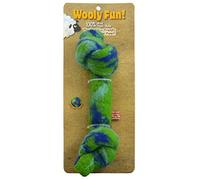 One Pet Planet Wool Knotted Bone Chew Toy, 8.5-Inch, Green