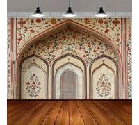 One photo background cloth with traditional Middle Eastern or style arches and floral patterns to decorate the party