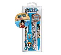 One Piece 5-Piece Stationery Set with Pen, Pencil, Ruler, Pencil Sharpener and Eraser, Stationery Set for Girls, Boys, Men and Women - Official Merchandise