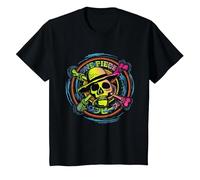 One Piece Anime Straw Hat Pirates Colour Logo Kanji Kids T-Shirt, Youth, Black, Small
