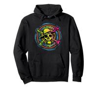 One Piece Anime Straw Hat Pirates Colour Logo Kanji Pullover Hoodie