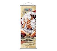 One Piece Anime Wall Scroll, Japanese Version Wanted Posters Collection, Decorative Art Print with Hanging Accessories, 27.5 x 9.8 Inches (Luffy)