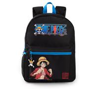 One Piece Luffy Boys Backpack | Black Rucksack with Adjustable Straps | Practical & Organised Luggage Sports School Bag | Anime Game Series Movie Merchandise Gifts for Kids & Teens