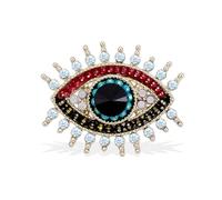 One Piece Beautiful Evil Eye Brooch Pin Useful Crystal Vintage Lapel Pin Rustproof Blue Eye Evil Lapel Pin Multifunctional Rhinestone Pin Eye Badge for Women Lady Girl