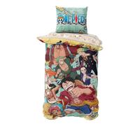 One Piece Bed Linen 135 x 200 cm, Manga Pirate Bed Linen 80 x 80 cm + 135 x 200 cm, Anime Teenager Microfibre Bed Linen, Comfortable and Soft (One_Piece)