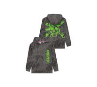 One Piece Boy's Acid Wash Hoodie With Back Print in Grey | Size: 7-8 Years One Piece Grey 7-8 Years