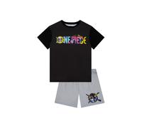 One Piece Boy's Anime Short Pyjamas in Black | Size: 7-8 Years One Piece Black 7-8 Years