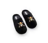One Piece Boys Black Logo Mule Slippers | Cartoon Indoor Wear Footwear for Kids | Comfortable Home Slippers | Perfect for Lounging Merch - 2 UK Child