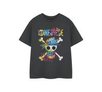 One Piece Boys Grey Pirate Life Short Sleeved T-Shirt - 13-14 Years