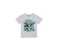 One Piece Boy's Jolly Rodger Short Sleeve T-Shirt in Grey | Size: 11-12 Years One Piece Grey 11-12 Years