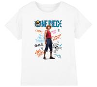 One Piece Boys Luffy Pirate Life Kids T-Shirt, White, 5-6 Years UK