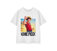 One Piece Boys White Luffy Short Sleeved T-Shirt - 13-14 Years