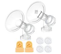 One-Piece Breastshield w/ Valve, Membrane for Medela Breast Pumps (Pump in Style, Lactina, Symphony), Choices of 21, 24, 25, 27 and 30 mm Breastshields; Repalcement of Medela PersonalFit Breastshield (Extra Large, Large, Medium, Small) & Personal Fit Connector; Made by Maymom (26 mm (L-)) Size: 26 mm (L-)