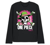 One Piece Bright Jolly Roger Unisex Long Sleeve T-Shirt, Black, XX-Large