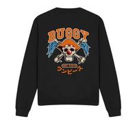 One Piece Buggy Collegic Skull Unisex Sweatshirt, Black, Small