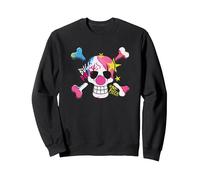 One Piece Buggy Pirates Colour Logo Skull Clown & Crossbones Sweatshirt, Adult Unisex, Black, Medium
