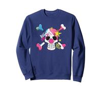 One Piece Buggy Pirates Colour Logo Skull Clown & Crossbones Sweatshirt, Adult Unisex, Navy Blue, Small