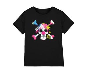 One Piece Buggy Pirates Graffiti Logo Kids T-Shirt, Black, 5-6Y