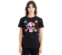 One Piece Buggy Pirates Graffiti Logo Ladies T Shirt, Black, Medium