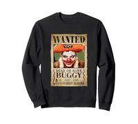 One Piece Buggy Pirates Wanted Poster Anime Alvida Alliance Sweatshirt, Adult Unisex, Black, Small