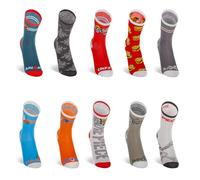One Piece Boy's Op/3/Cvx10 Socks, Red/Grey/Blue/White/Orange, 31-34 (Pack of 10)