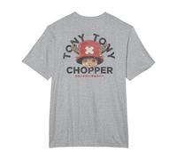 One Piece Chopper Face T-Shirt, Men's Big and Tall, Heather Grey, 4X Tall
