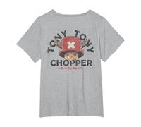 One Piece Chopper Face T-Shirt, Women's Plus, Heather Grey, 4X