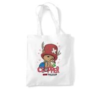One Piece Chopper The Doctor Grocery Travel Reusable Tote Bag, White
