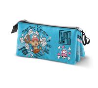 One Piece Chopper-Triple Pencil Case, Blue 23 x 11 cm