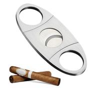 One Piece Cigar Cutter Portable Stainless Steel Cigar Cutter Double Blades Cigar Cutter Ring Cutter Tool Guillotine Cutter