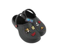 One Piece Clogs with Removable Charms Slip On Flat Shoes With Strap in Black | Size: Infant 10 One Piece Black Infant 10