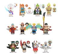 One Piece Collection Minifigures DIY Building Blocks Kit - 12 ABS Figures, 4.5cm Tall