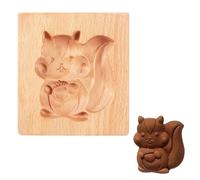 One Piece Cute Animal Shape 3D Wooden Baking Mould Easy Cookie Stamp Carved Portable Lightweight Cookie Stamp Embossing Craft for Biscuit Chocolate Cake