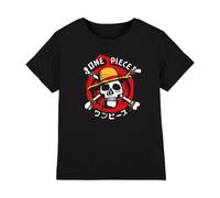 One Piece Devil Fruit Skull Kids T-Shirt, Black, 5-6Y