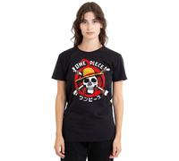 One Piece Devil Fruit Skull Ladies T Shirt, Black, Large
