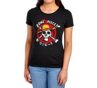 One Piece Devil Fruit Skull Womens T-Shirt, Black, L