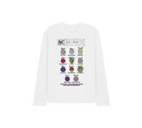 One Piece Devil Fruits Long Sleeve T-Shirt, White | Size: 2XL One Piece White 2XL