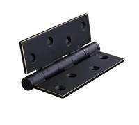 One Piece-Dooroom Brass Thick Bearing Hinges 4"x3"x3mm, 5"x3"x3mm Solid Wood Door American Black Gold Mute with Screws(Full Black,5 inch)