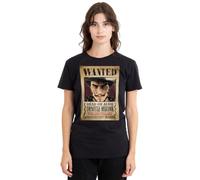 One Piece Dracule Mihawk Pirate Wanted Poster Ladies T Shirt, Black, XX-Large