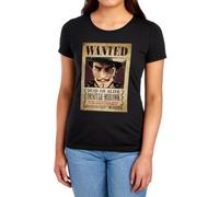 One Piece Dracule Mihawk Pirate Wanted Poster Womens T-Shirt, Black, S
