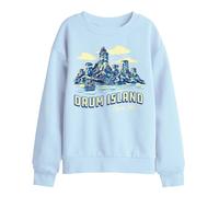 One Piece Drum Island Postcard Poster Kids Sweatshirt, Light Blue, 5-6Y