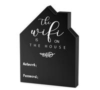 One Piece Durable WiFi Password Sign Strong Wooden Table WiFi Sign Chalkboard House Wooden Table WiFi Sign for Home,Coffee Table,Counter