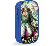 One Piece Edward Newgate Anime Large-Capacity Pencil case, Stationery Bag, Multi-Function Stationery Box, Suitable for Young Men and Women-Blue SAOE